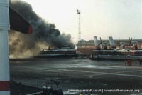 SRN4 The Prince of Wales (GH-2054) destroyed by fire at Dover